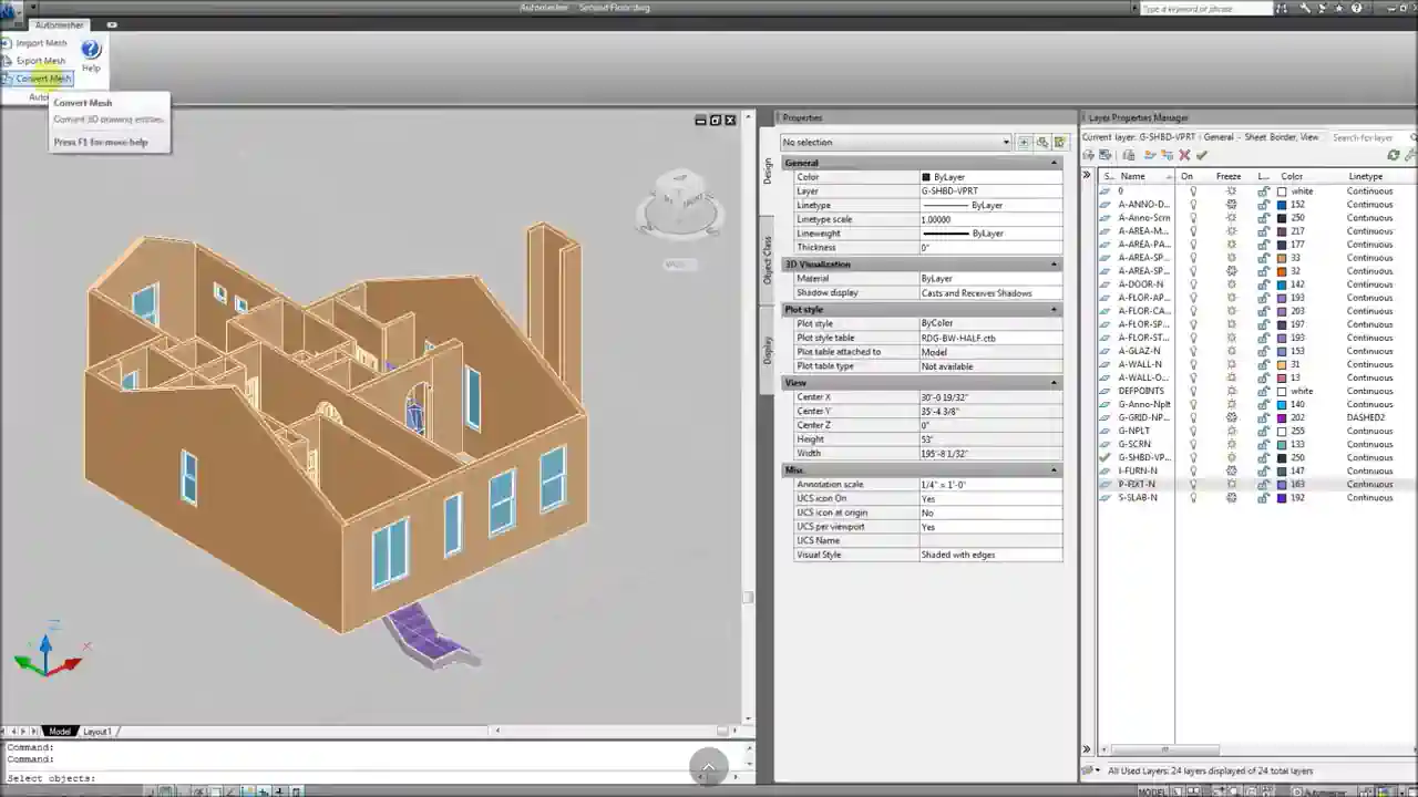 Automesher Converts AutoCAD Architecture Models